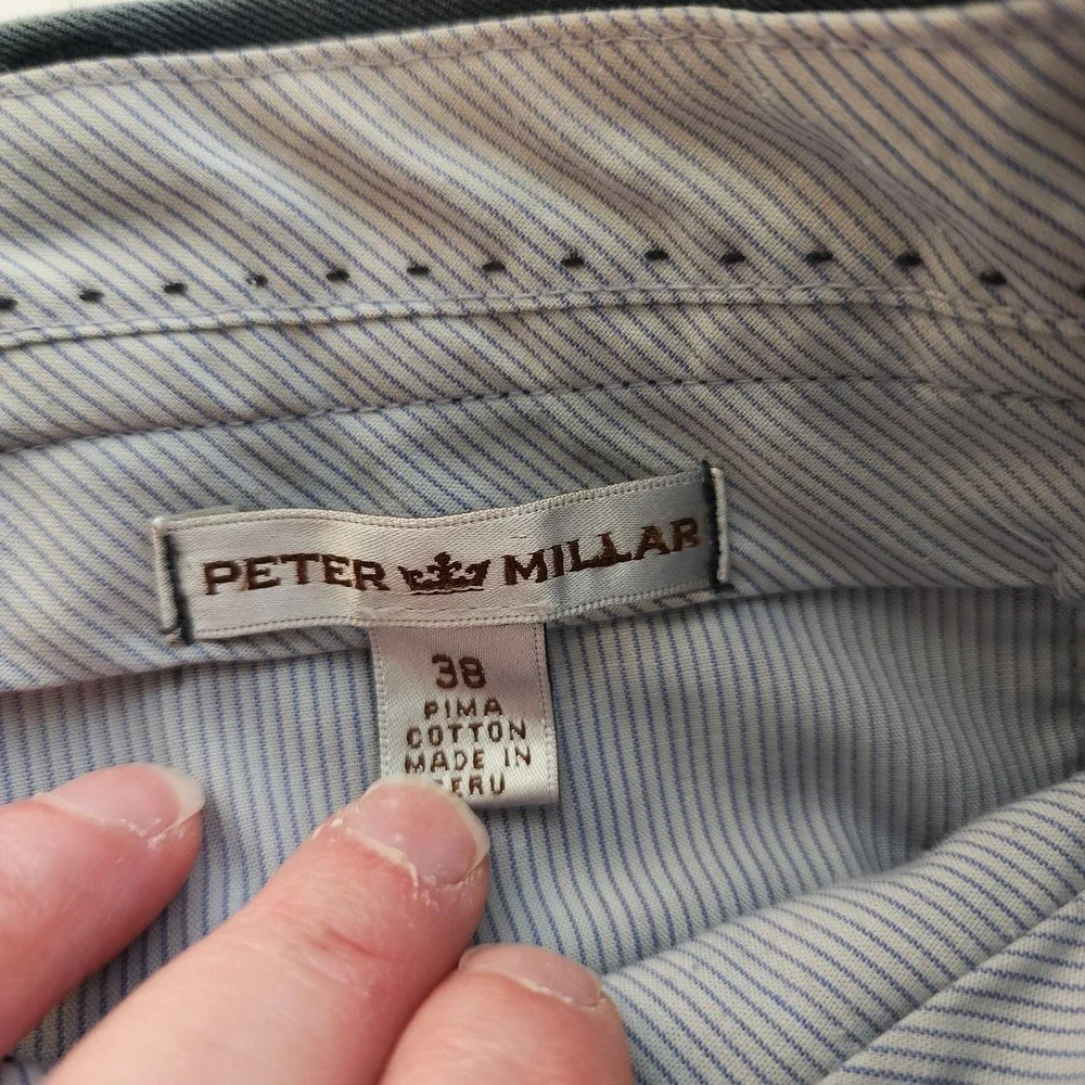 Peter Millar Men's‎ Blue Chino Pants Size 38 100% Pima Cotton Golf